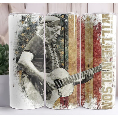 Willie Nelson Flag 20oz Skinny Tumbler