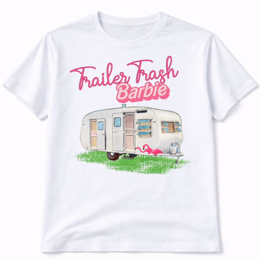 Trailer Trash Barbie Graphic Short Sleeve T-Shirt