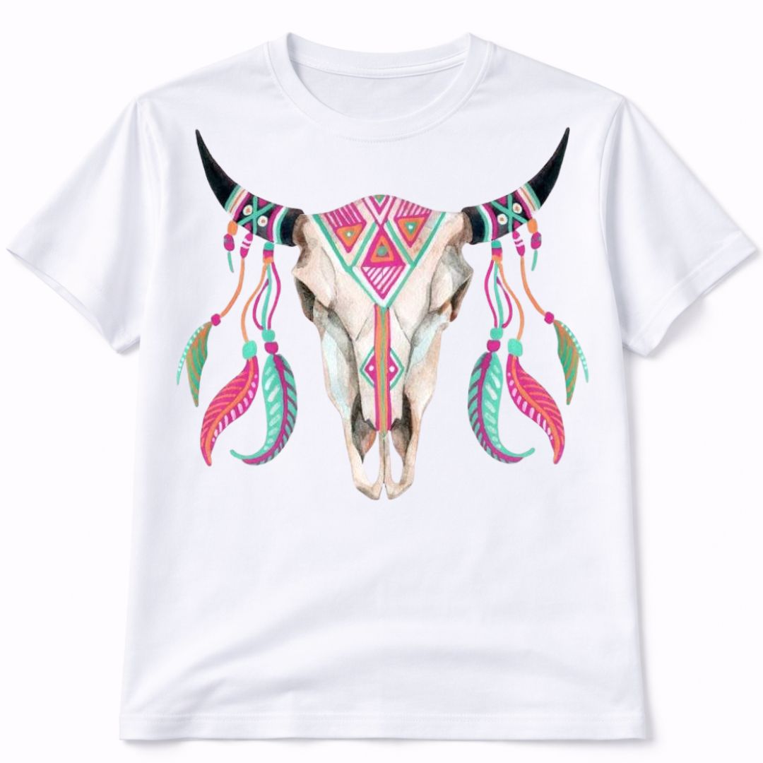 Bull Skull Western Graphic T-Shirt