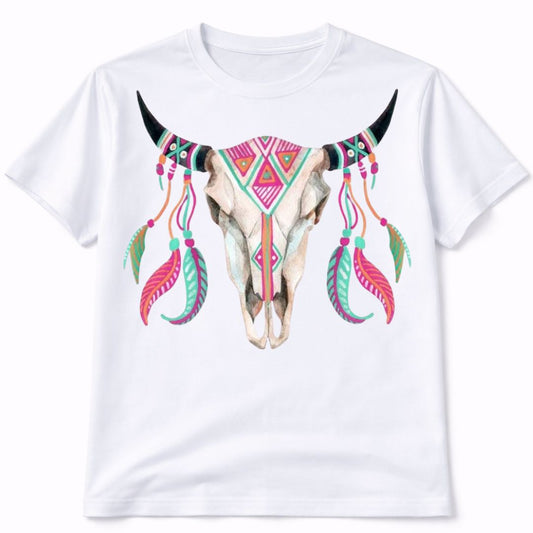 Bull Skull Western Graphic T-Shirt