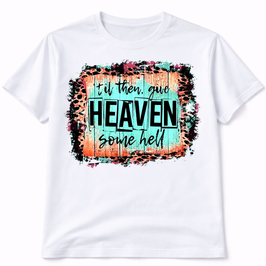 Give Heaven Some Hell Leopard Graphic Tee