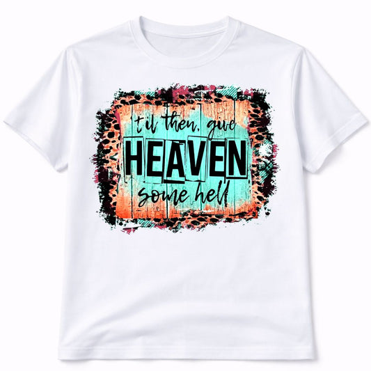 Give Heaven Some Hell Leopard Graphic Tee