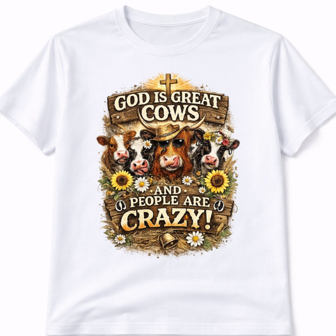 Cows Western Custom Graphic Tee Shirt Casual Everyday T-Shirt Comfortable Unisex Fit