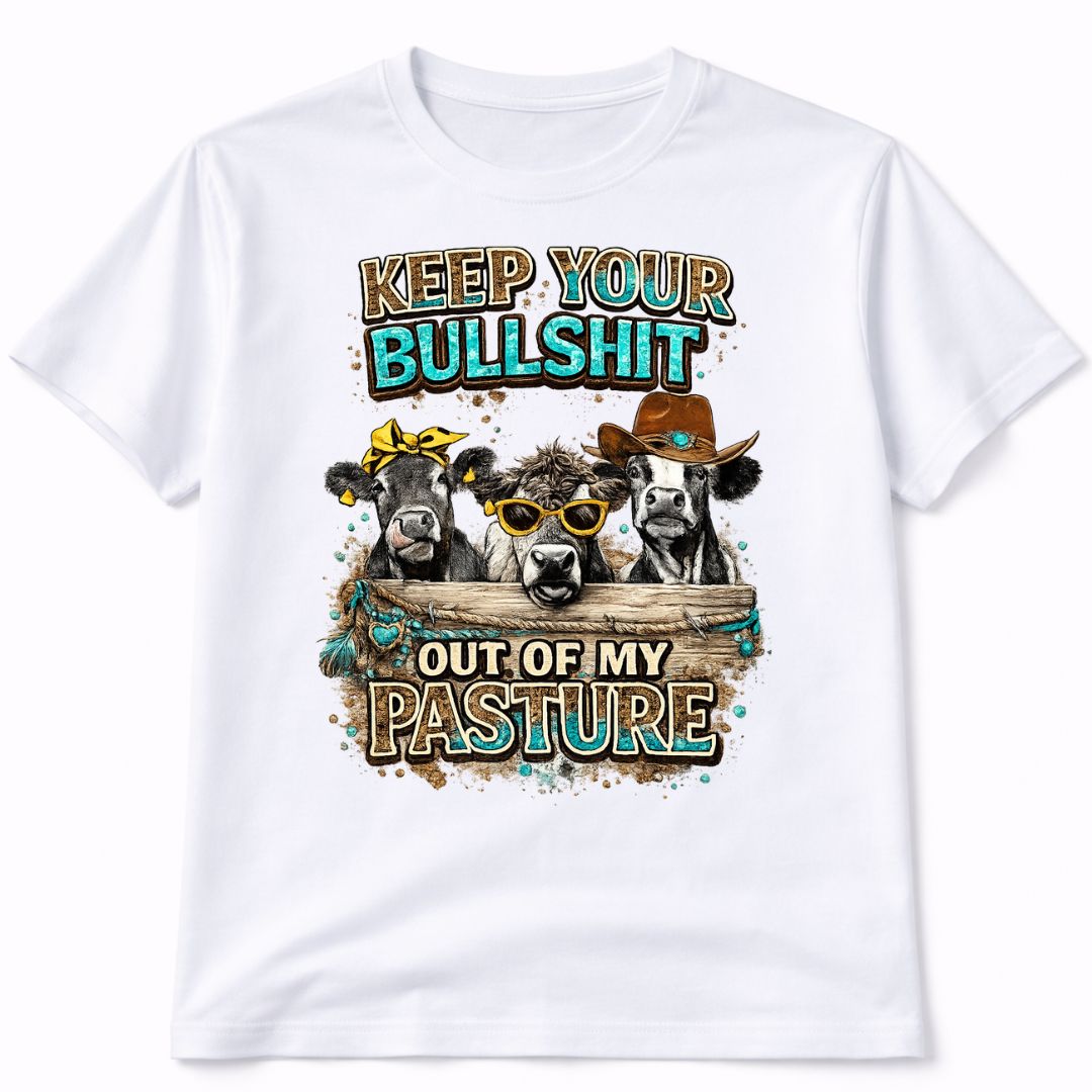 Cows Funny Western Custom Graphic Tee Shirt Casual Everyday T-Shirt Comfortable Unisex Fit
