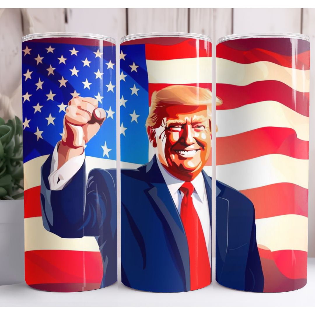 Trump American Flag 20oz Skinny Tumbler