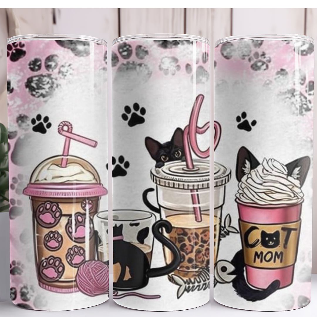 Cat Mom Coffee 20oz Skinny Tumbler