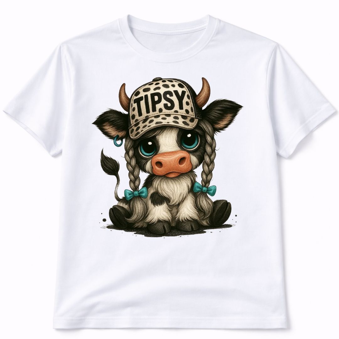 Tipsy Cow Western Funny Graphic Tee Shirt
