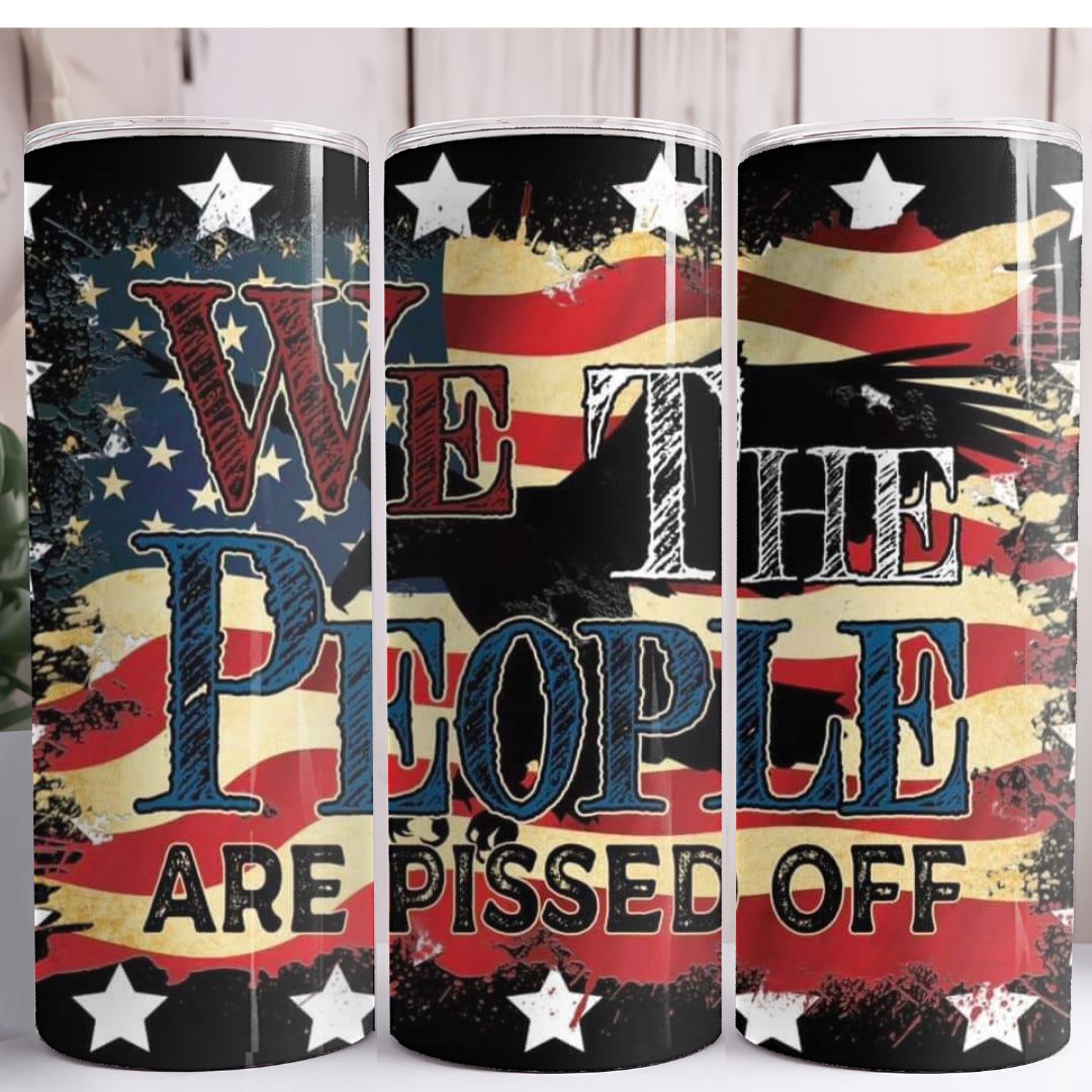 We The People Flag 20oz Skinny Tumbler