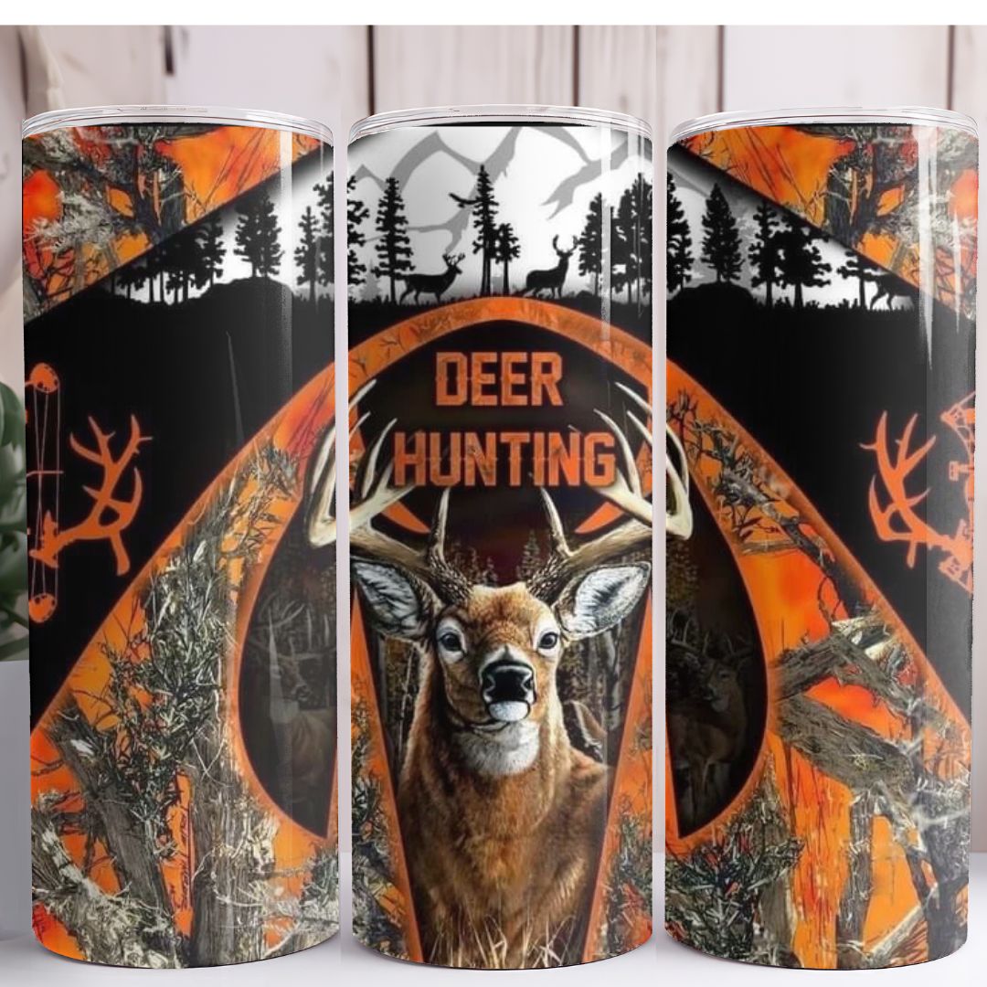 Deer Orange Camo 20oz Skinny Tumbler