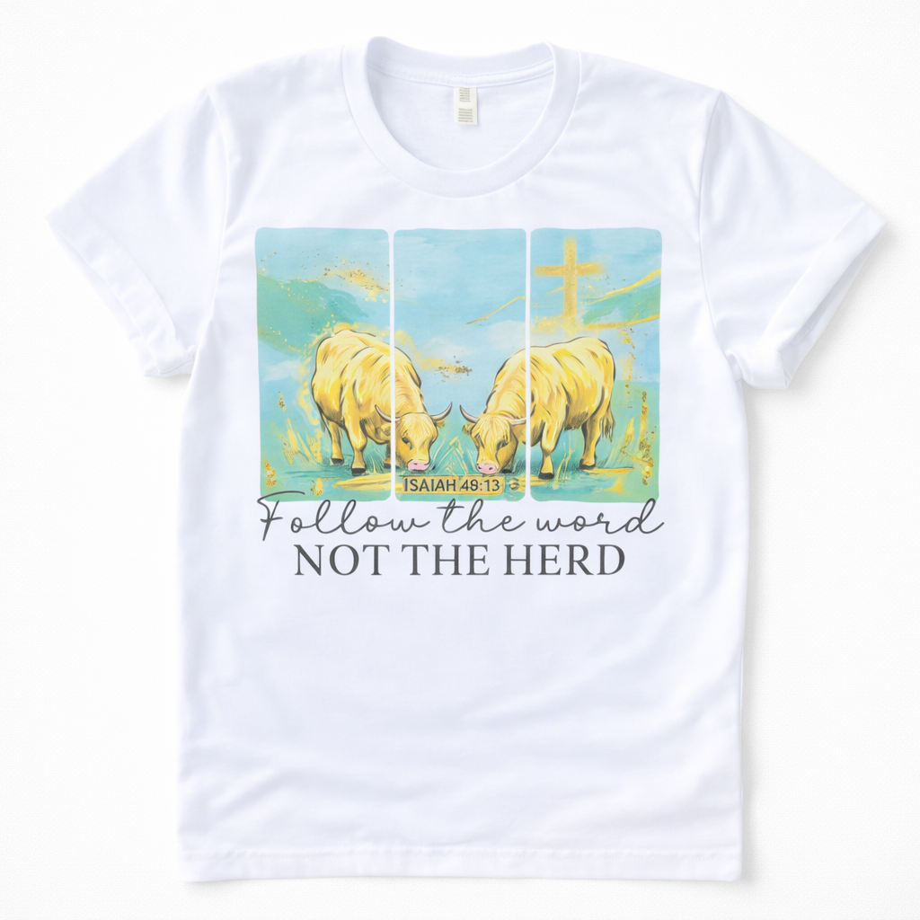 Follow The Word Religious Western Graphic Tee Shirt
