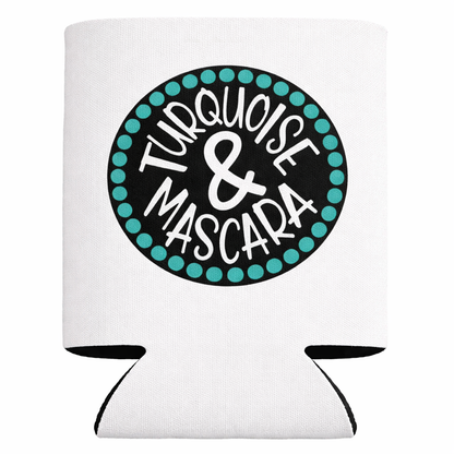 Turquoise and Mascara Can Cooler Koozie
