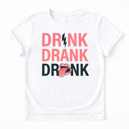Drink Drank Drunk Western White T-Shirt Graphic Tee