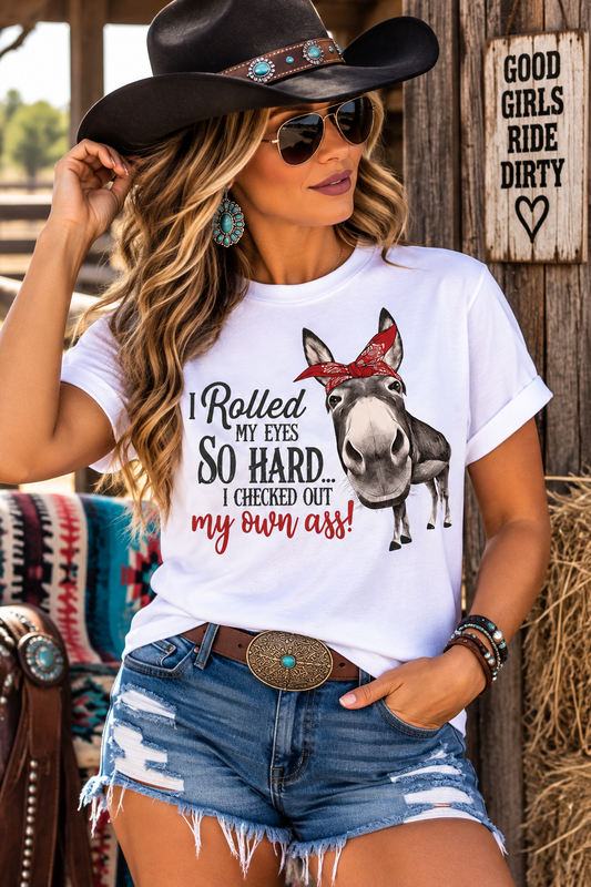 Donkey Western Funny Graphic T-Shirt