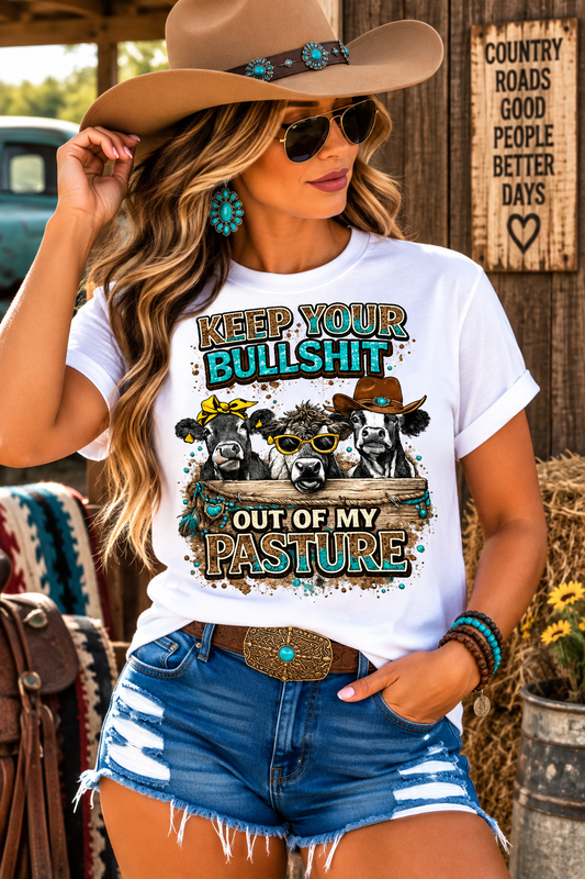 Cows Funny Western Custom Graphic Tee Shirt Casual Everyday T-Shirt Comfortable Unisex Fit