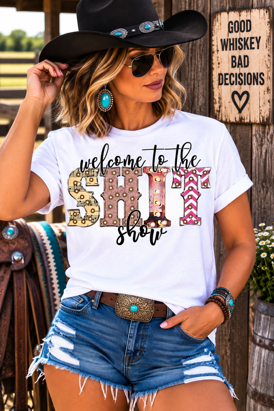 Welcome To The Show Funny Western Graphic T-Shirt