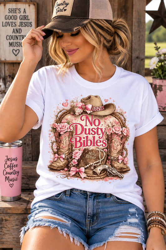 Dusty Bibles Custom Graphic Tee Shirt Casual Everyday T-Shirt Comfortable Unisex Fit