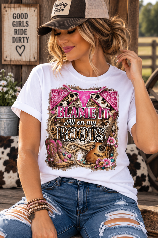 My Roots Western Custom Graphic Tee Shirt Casual Everyday T-Shirt Comfortable Unisex Fit