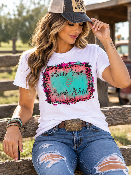 Bare Foot and Buck Wild Graphic T-Shirt