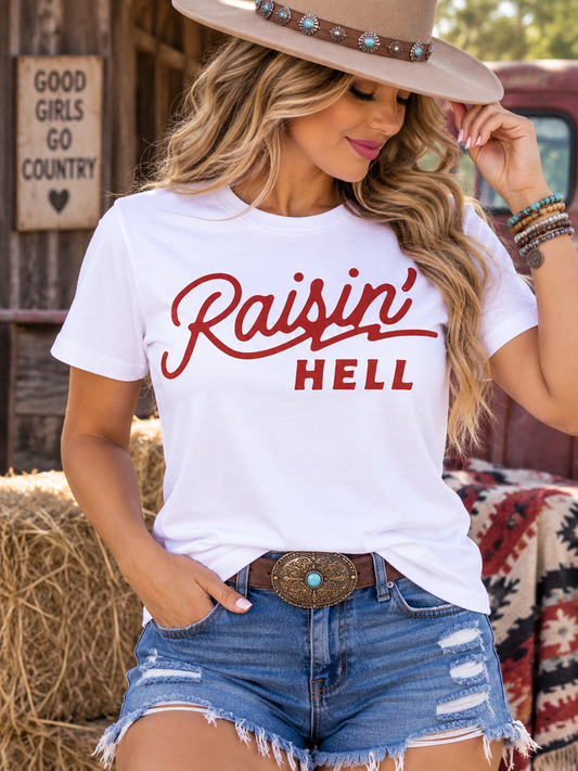 Raisin Hell Western Graphic T-Shirt