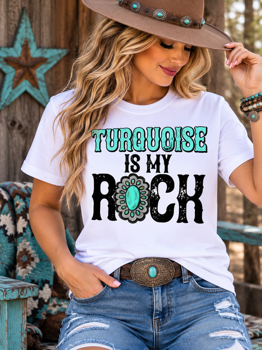 Turquoise Is My Rock Graphic T-Shirt