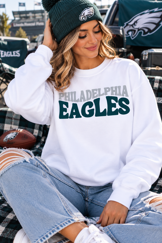 Philadelphia Eagles Football White Sweatshirt