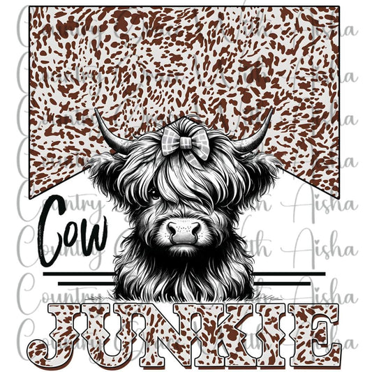 Cow Junkie Western Ready to Press Sublimation Transfer