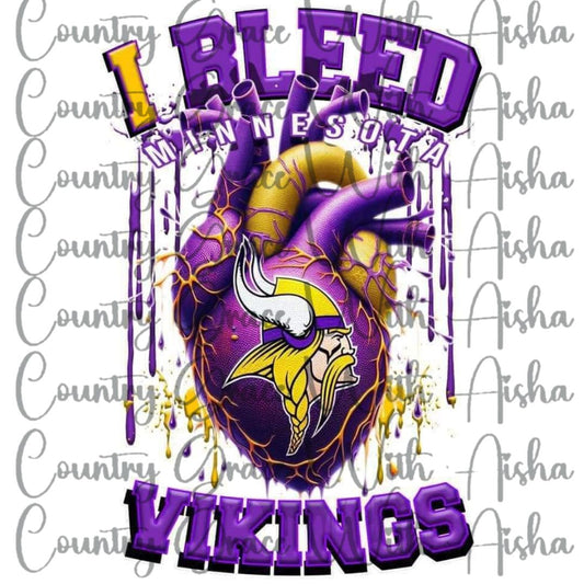 Vikings Football Ready to Press Sublimation Transfer