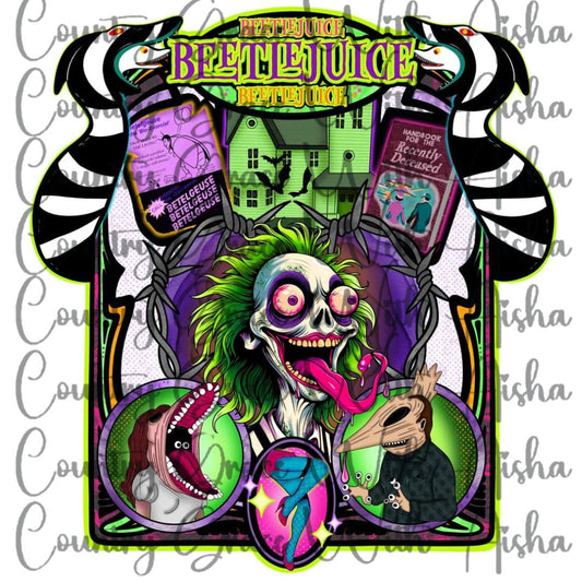 Beetlejuice Halloween Ready to Press Sublimation Transfer