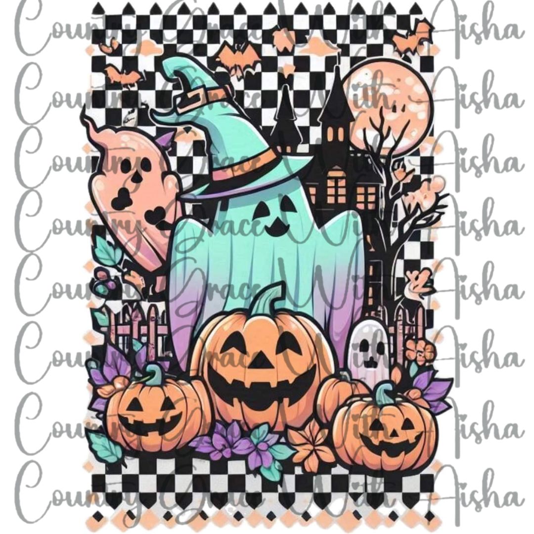 Ghost Halloween Ready to Press Sublimation Transfer