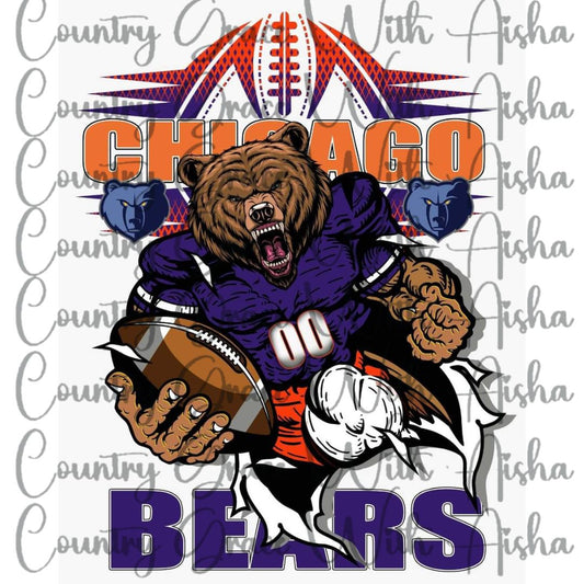 Bears Football Ready to Press Sublimation Transfer