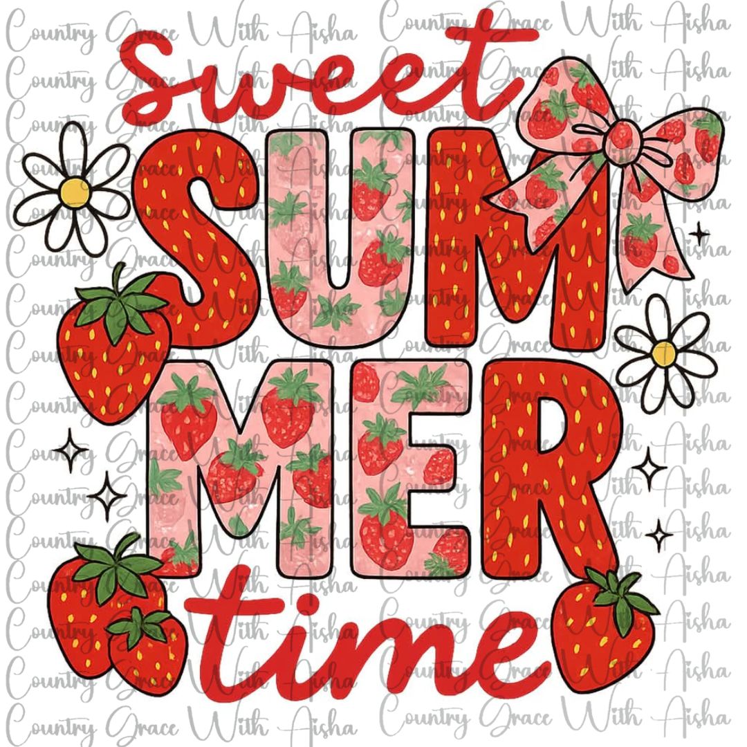 Strawberry Summer Time Ready to Press Sublimation Transfer