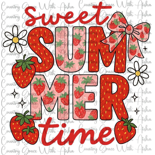 Strawberry Summer Time Ready to Press Sublimation Transfer