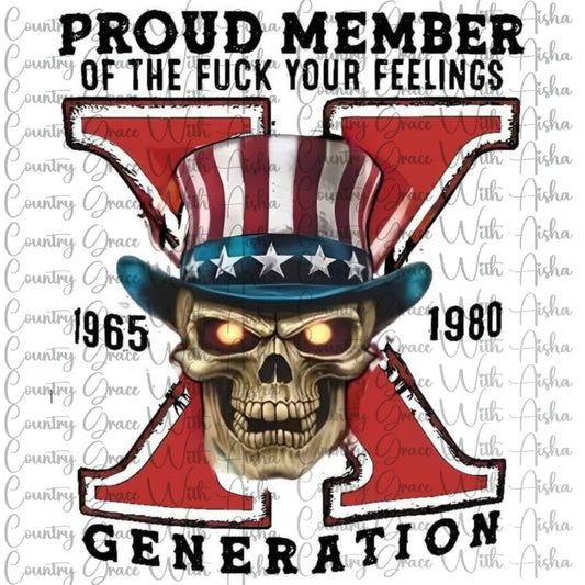 GenX Skull Ready to Press Sublimation Transfer