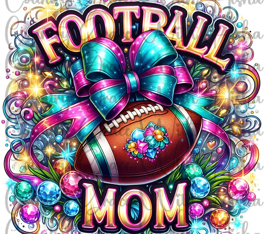 Football Mom 20oz Skinny Tumbler Sublimation Transfer Wrap