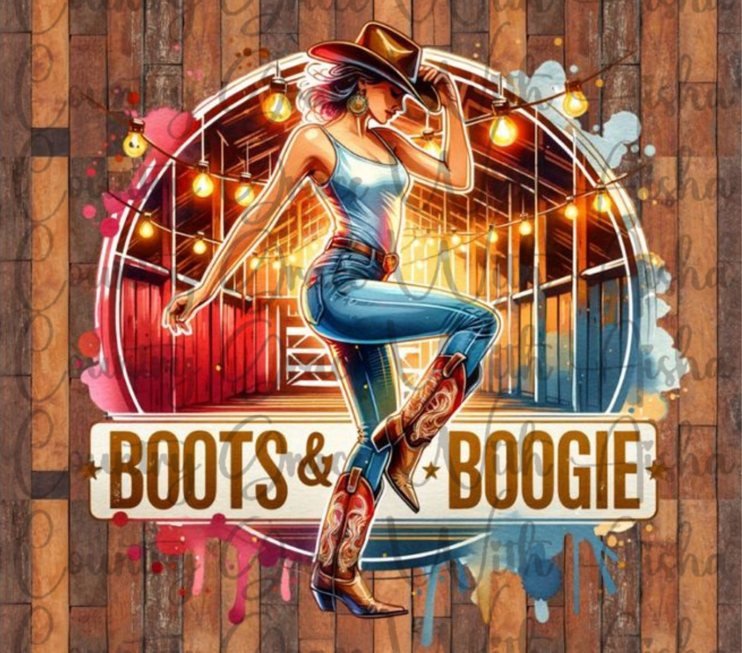 Boots and Boogie Skinny Tumbler Sublimation Transfer Wrap