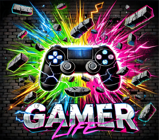 Gamer 20oz Skinny Tumbler Sublimation PNG