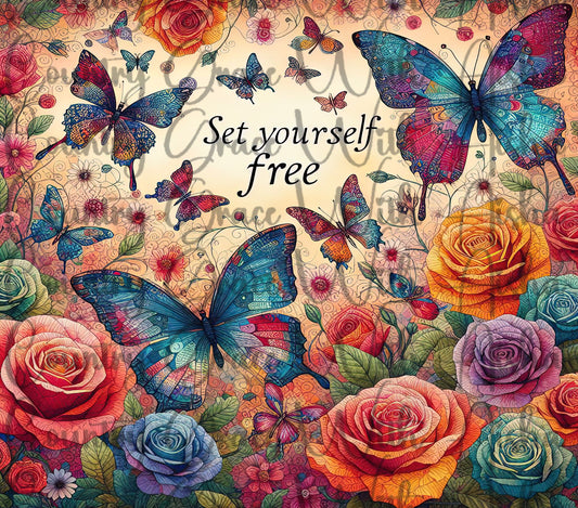 Set Yourself Free 20oz Skinny Tumbler Sublimation PNG