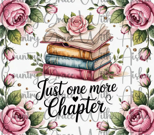 Just One More Chapter 20oz Skinny Tumbler Sublimation PNG