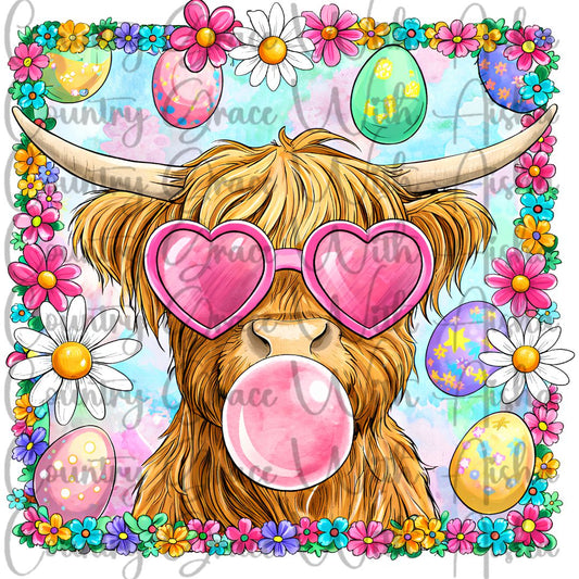 Easter Cow Ready to Press Sublimation Transfer