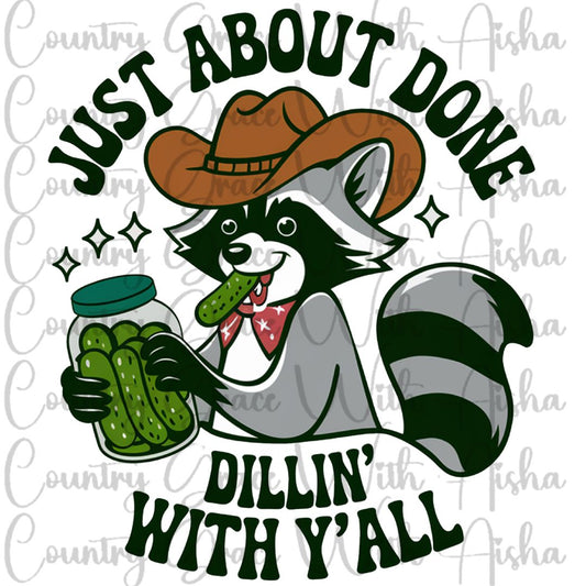 Pickle Raccoon Ready to Press Sublimation Transfer