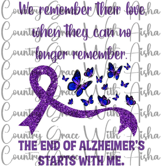 Alzheimer's Ready to Press Sublimation Transfer