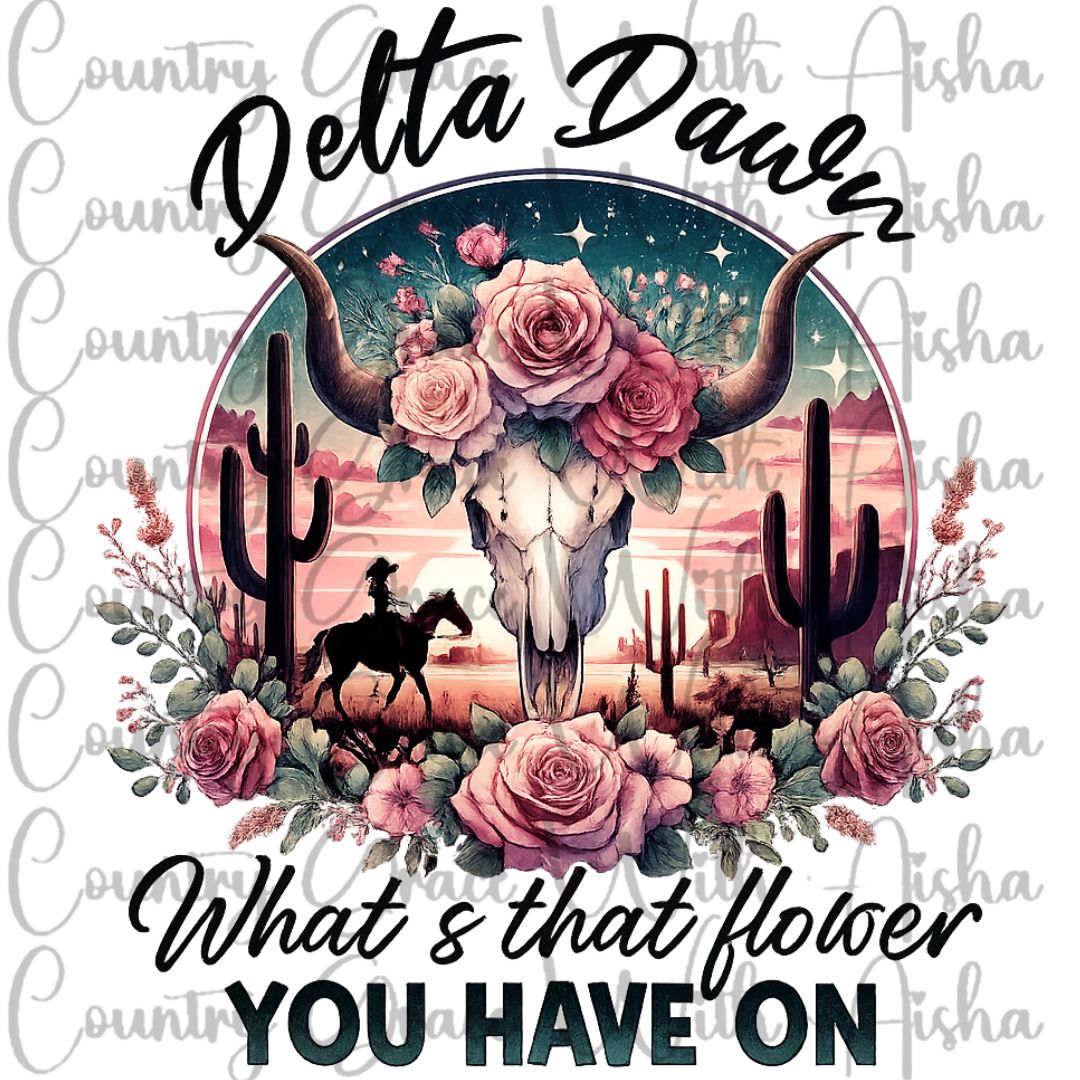 Delta Dawn Western Ready to Press Sublimation Transfer