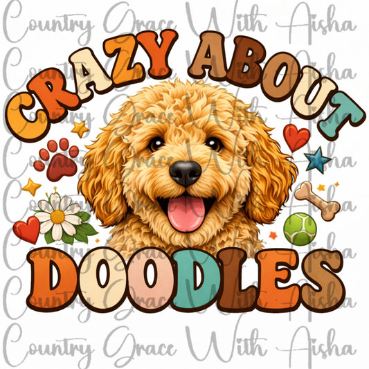 Golden Doodle Crazy Ready to Press Sublimation Transfer