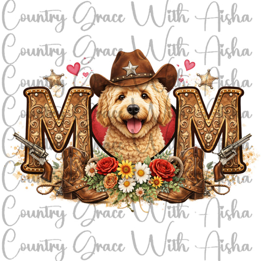 Golden Doodle Western Ready to Press Sublimation Transfer