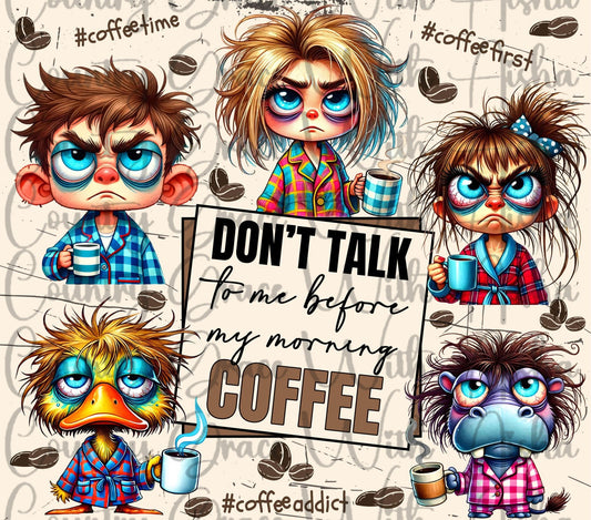 Coffee Funny 20oz Skinny Tumbler Sublimation Transfer Wrap