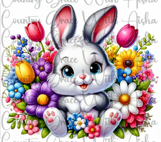 Easter Bunny 20oz Skinny Tumbler Sublimation Transfer Wrap