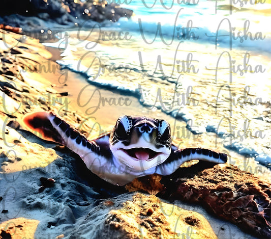 Sea Turtle 20oz Skinny Tumbler Sublimation Transfer Wrap
