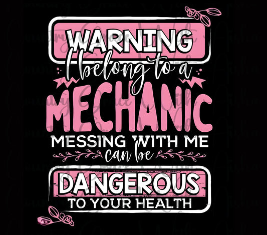 Mechanic Funny 20oz Skinny Tumbler Sublimation Transfer Wrap
