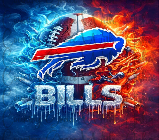 Buffalo Bills Football 20oz Skinny Tumbler Sublimation Transfer Wrap