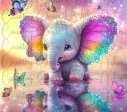 Baby Elephant 20oz Skinny Tumbler Sublimation Transfer Wrap